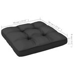 vidaXL Repose-pied de jardin avec coussin Gris Bois de pin massif