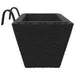 vidaXL Jardinières avec crochets 2 Pièces noir résine tressée