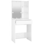 vidaXL Coiffeuse avec LED Blanc brillant 60x40x140 cm