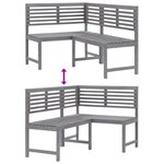 vidaXL Banc d'angle de jardin Gris 140 cm Bois solide d'acacia