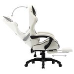 Chaise fauteuil siège pivotante de bureau informatique étude de jeux vidéo et repose-pied et similicuir noir 02_0024223