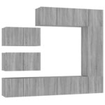 vidaXL Ensemble de meubles TV 8 Pièces Sonoma gris Bois d'ingénierie