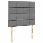 vidaXL Sommier à lattes de lit matelas LED gris foncé 120x190 cm tissu