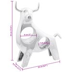 Sculpture de Taureau vidaXL Argent 22x9 5x34 cm Aluminium