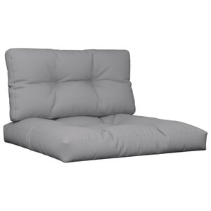 vidaXL Coussins de palette lot de 2 gris tissu