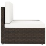 vidaXL Salon de jardin 9 Pièces avec coussins Marron Résine tressée