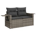 vidaXL Salon de jardin avec coussins 10 Pièces gris résine tressée