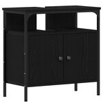 vidaXL Ensemble de meubles de salle de bain 3 pièces en bois noir chêne