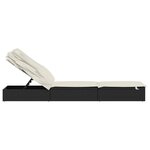 vidaXL Transat avec toit pliable noir 213x63x97 cm résine tressée