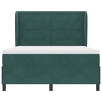 Lit Box Spring vidaXL avec matelas - Vert foncé  160x200 cm  Velours