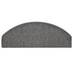vidaXL Tapis de marches d'escalier 15 Pièces Gris foncé 65x24x4cm