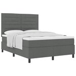 vidaXL Lit Gris Foncé avec Matelas 140x200 cm en Tissu