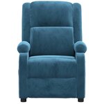 vidaXL Fauteuil inclinable électrique bleu velours