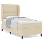 Lit Box Spring Crème avec Matelas  90x200 cm Tissu