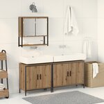 vidaXL Ensemble de meubles de salle de bain 3 pièces en chêne artisan en bois d'ingénierie
