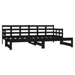vidaXL Lit coulissant sans matelas noir 2x(80x200)cm