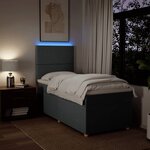 vidaXL Sommier à lattes de lit avec matelas Gris foncé 80x200 cm Tissu