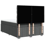 vidaXL Sommier à lattes de lit avec matelas Gris foncé 160x200cm Tissu