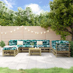 vidaXL Salon de jardin 9 Pièces bois de pin imprégné