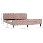 vidaXL Cadre de lit sans matelas Rose Velours 180x200 cm