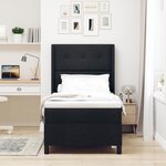 Lit à ressorts vidaXL avec matelas et LED Noir 90x190 cm Tissu
