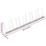 vidaXL Ensemble de 20 pointes à 4 rangées contre oiseaux Inox 10 m