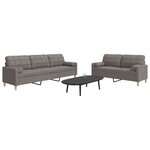 vidaXL Ensemble de canapés 2 Pièces avec coussins décoratifs taupe tissu
