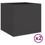 vidaXL Jardinières 2 Pièces noir 32x30x29 cm acier laminé à froid