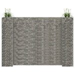 vidaXL Jardinière à gabion en H Fil d'acier 260x40x180 cm