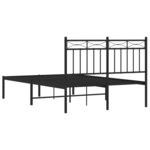 vidaXL Cadre de lit métal sans matelas avec tête de lit noir 120x190cm