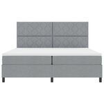 vidaXL Lit à ressorts avec matelas & lumière LED gris clair 200x200 cm en tissu