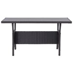 vidaXL Ensemble à dîner de jardin coussins noirs 3 Pièces Résine tressée
