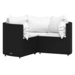 Salon de jardin meuble d'extérieur ensemble de mobilier 4 pièces avec coussins noir résine tressée 02_0016162