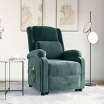 vidaXL Fauteuil de massage Vert foncé Velours