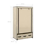 vidaXL Garde-robe Crème 87 x 49 x 159 cm Tissu