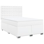 vidaXL Sommier à lattes de lit avec matelas Blanc 160x200cm Similicuir