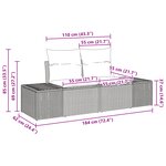 vidaXL Set de Canapé de Jardin de 6 Pièces avec Coussins en Poly Rattan Noir