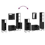 vidaXL Ensemble de meubles salle de bain 4 Pièces noir bois d'ingénierie