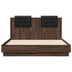 vidaXL Cadre de lit avec LED sans matelas chêne marron 120x190 cm