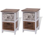 vidaXL Table de chevet 2 Pièces Bois