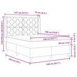 Lit Box Spring vidaXL avec Matelas & LED Taupe 140x190 cm en Tissu