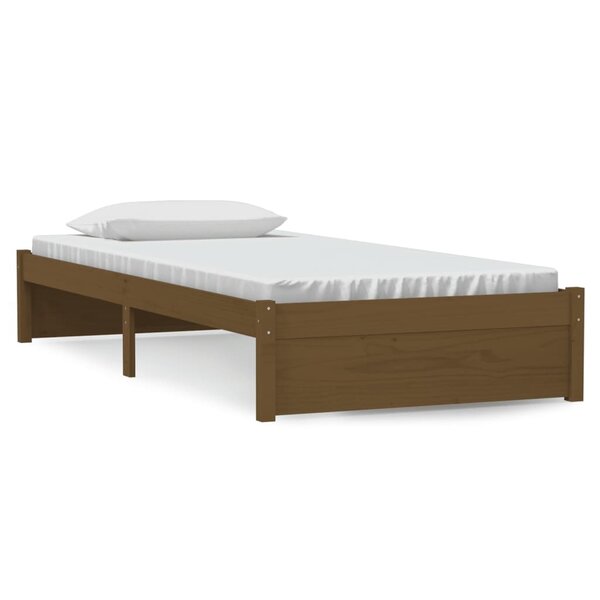 vidaXL Cadre de lit Marron miel Bois massif 90x190 cm Simple