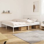 vidaXL Cadre de lit métal sans matelas et tête de lit blanc 200x200 cm