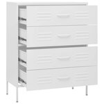 vidaXL Commode Blanc 80x35x101 5 cm Acier