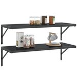 vidaXL Supports d'étagères 4 Pièces 40x2 5x25 cm noir acier inoxydable