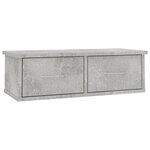 vidaXL Étagère murale avec tiroirs Gris béton Bois d'ingénierie