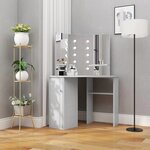 vidaXL Coiffeuse d'angle avec LED Gris béton 111x54x141 5 cm