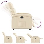 vidaXL Fauteuil inclinable Crème Tissu