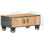 vidaXL Table basse 90x50x39 cm Bois de récupération massif