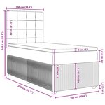 vidaXL Sommier à lattes de lit et matelas Gris clair 100x200cm Velours